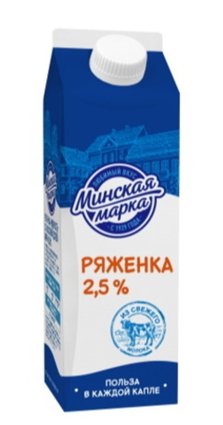 Ряженка "Нежность" 2,5% 500г. Минская марка
