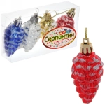 Ёлочные игрушки «Шишечки» 5,5см микс цветов (набор 4шт)