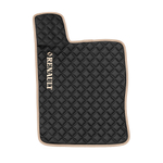 Ковры RENAULT T (автомат) (экокожа, черный, бежевый кант, бежевая вышивка)