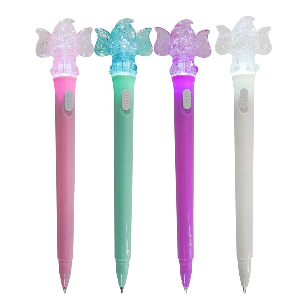 Ручка шариковая Alingar, " Слоник ", 0,7 мм, синяя, с подсветкой, круглый, цветной, пластиковый корпус, карт. уп.