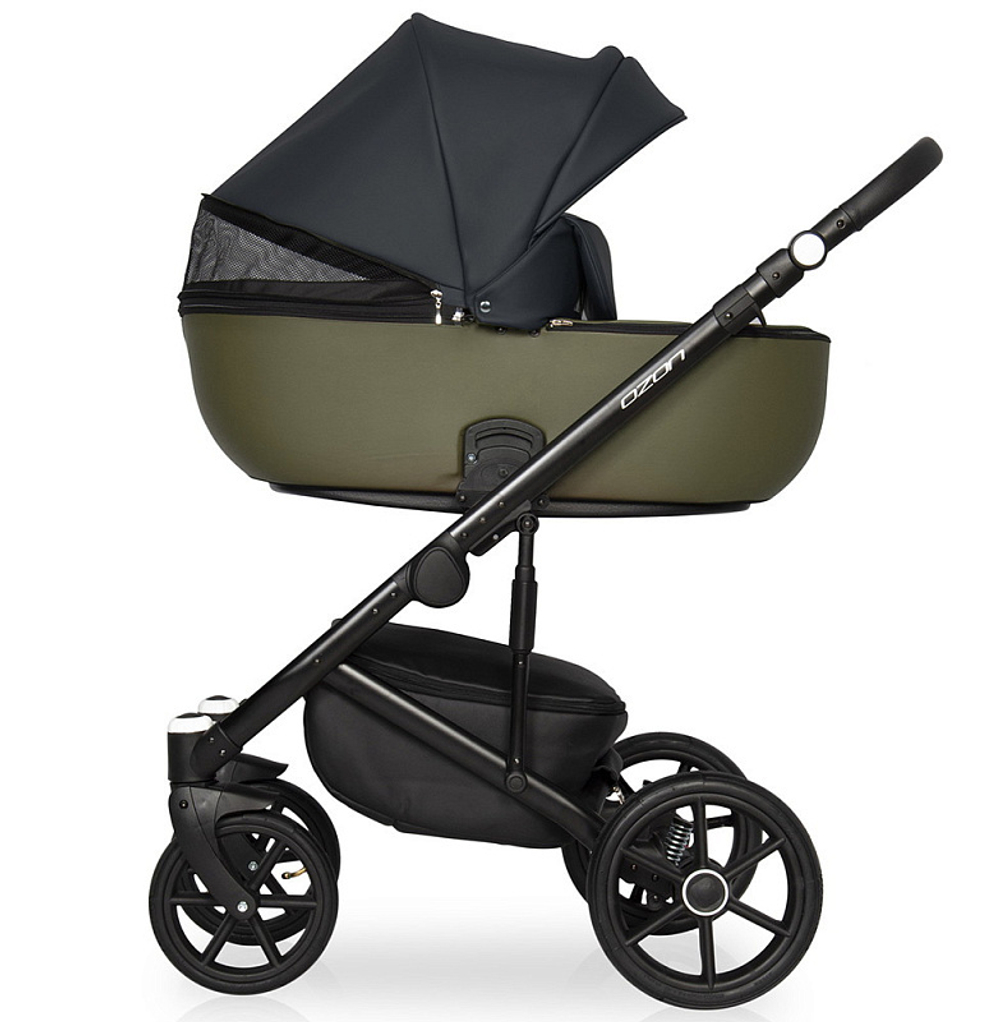 Детская коляска Riko Basic Ozon 3 в 1 02 черно-зеленый