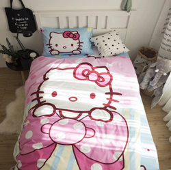 Постельное белье 1.5 Полуторка Сатин Детское Hello Kitty