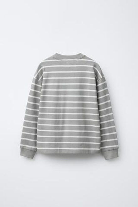 ZARA ЛОНГСЛИВ В ПОЛОСКУ ИЗ ПЛОТНОЙ ТКАНИ, СЕРЫЙ/БЕЖЕВЫЙ