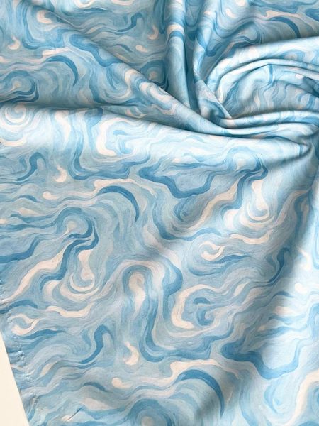 ГОЛУБОЙ ЭБРУ - 100% ХЛОПОК 2