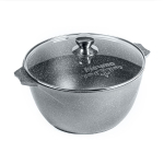 Кастрюля алюминий, антиприг, 6 л, с крыш, Мечта, Гранит, 46701