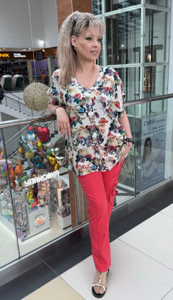 Рубашка-туника с принтом из бабочек