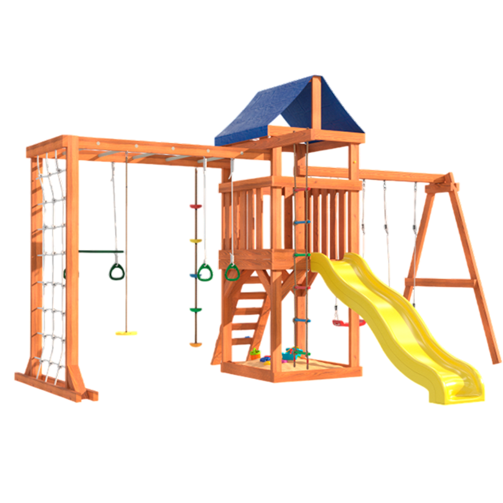 Детская площадка Fun Land с сеткой, рукоходом и качелями лодочка