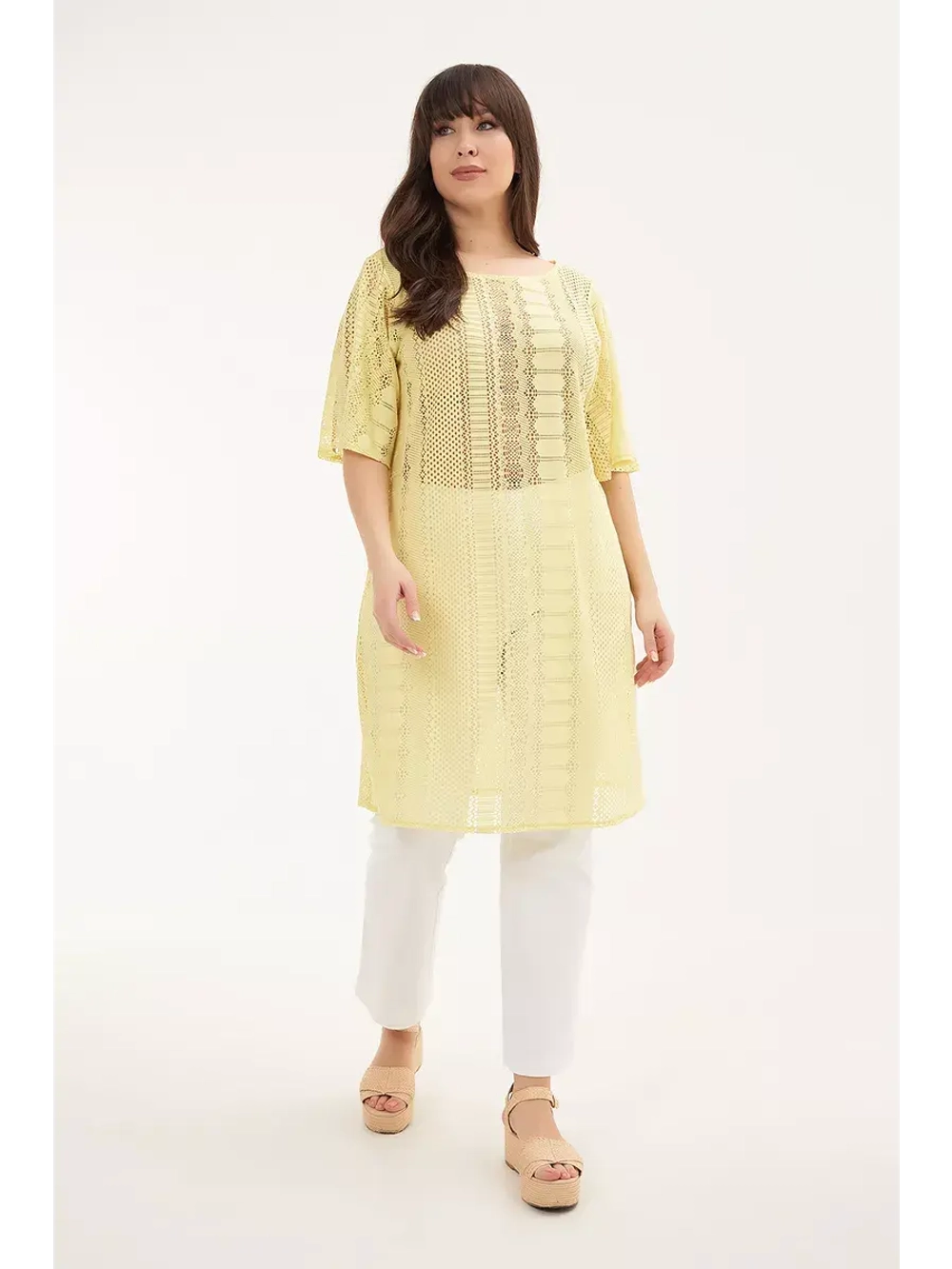 Платье туника пляжная накидка желтая