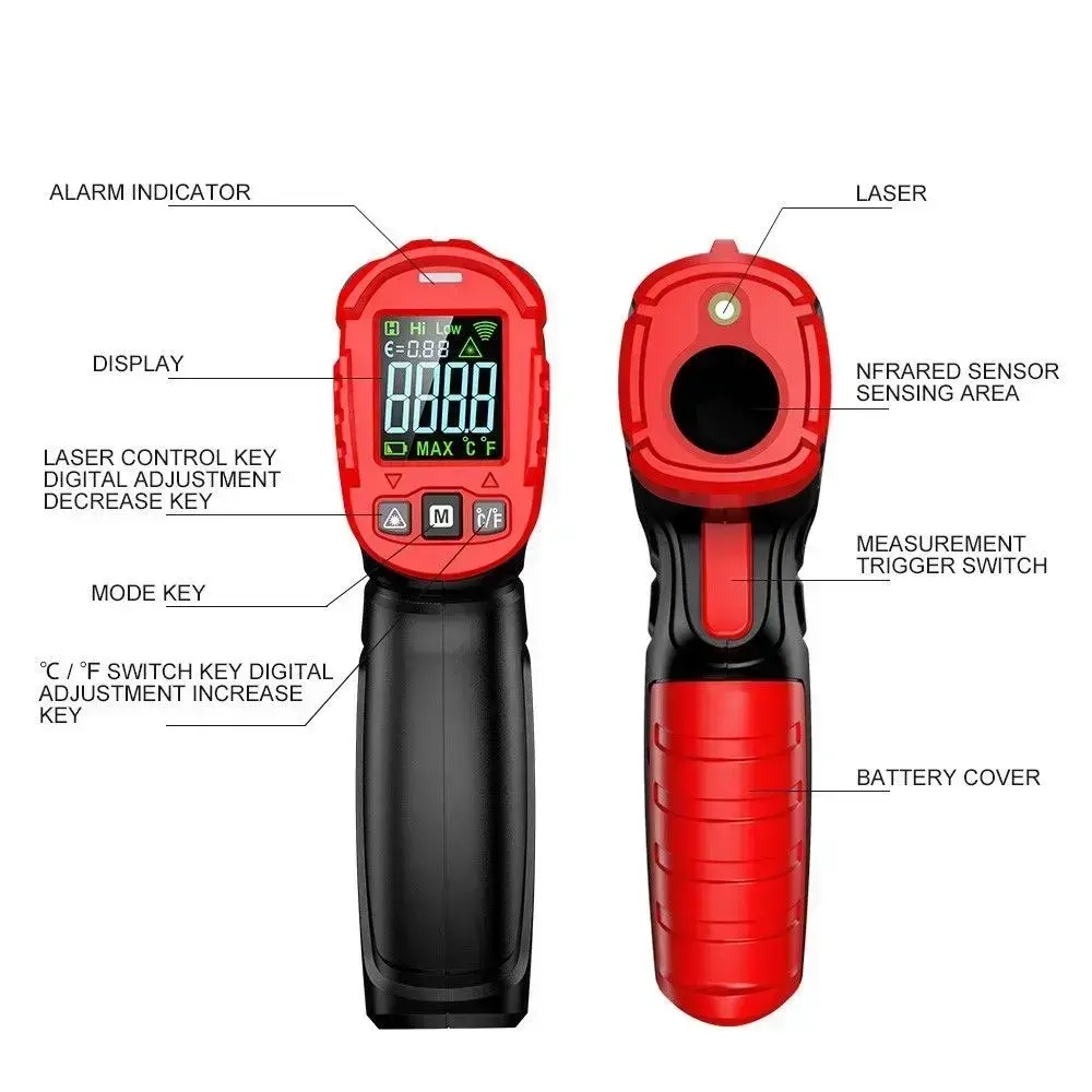 Пирометр HT641B+ Habotest бесконтактный инфракрасный термометр -50 град ... +600 град