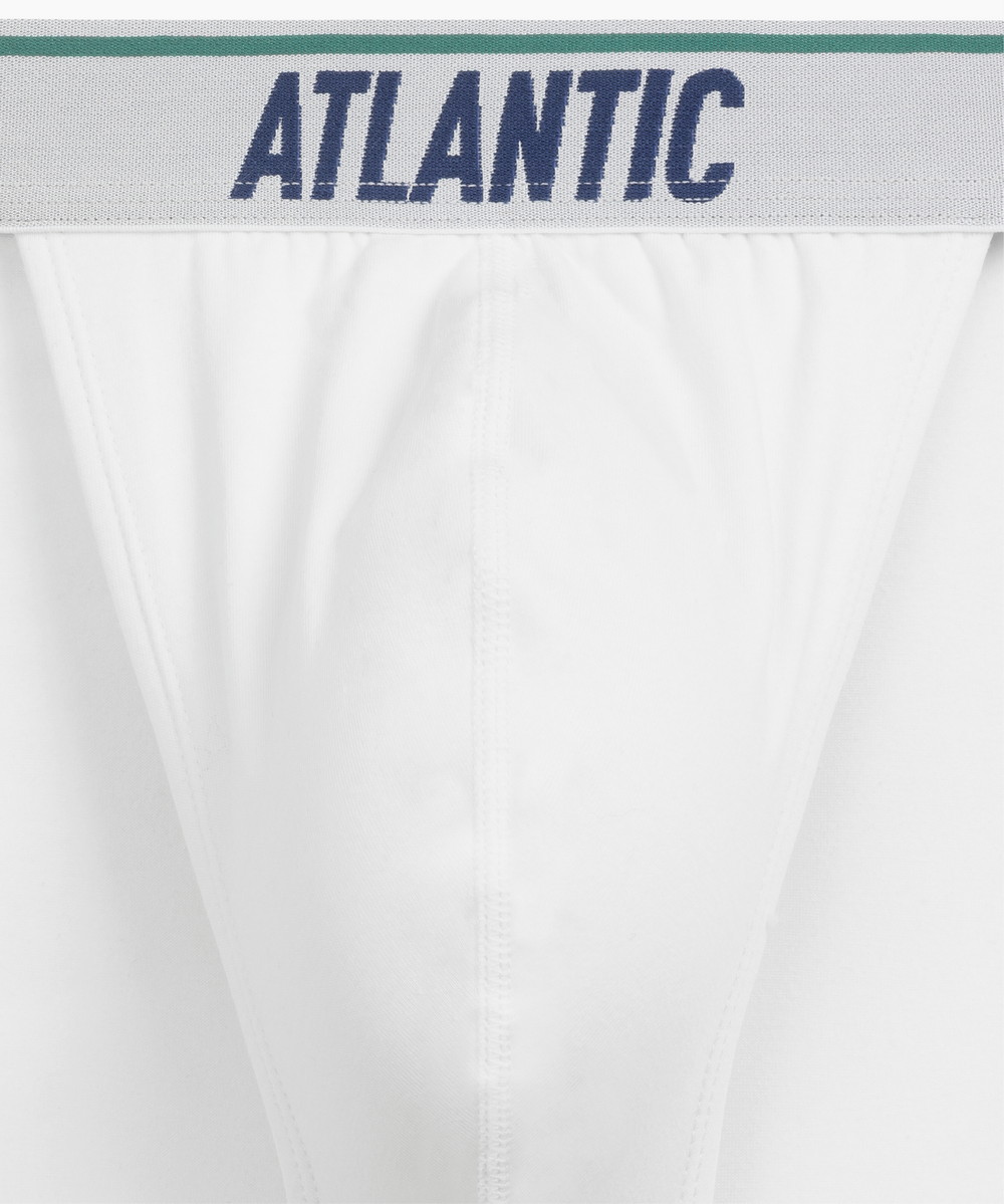 Мужские трусы слипы танга Atlantic, набор 3 шт., хлопок, белые, 3MP-220