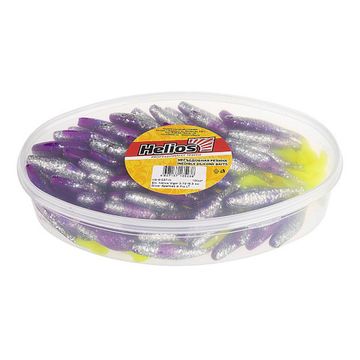 Виброхвост несъедоб. Vigor 3,75'/9.5 см Silver Sparkles & Fio LT 100шт. (HS-6-037-N) Helios