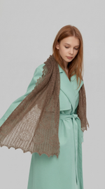 Оренбургский пуховый палантин П3-15050-03 серый