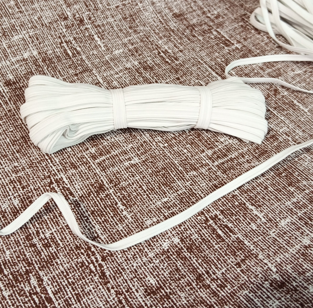 Тесьма плетеная эластичная (продежка) 3 гр/м, эластичность 145%, 5мм*10м, белая