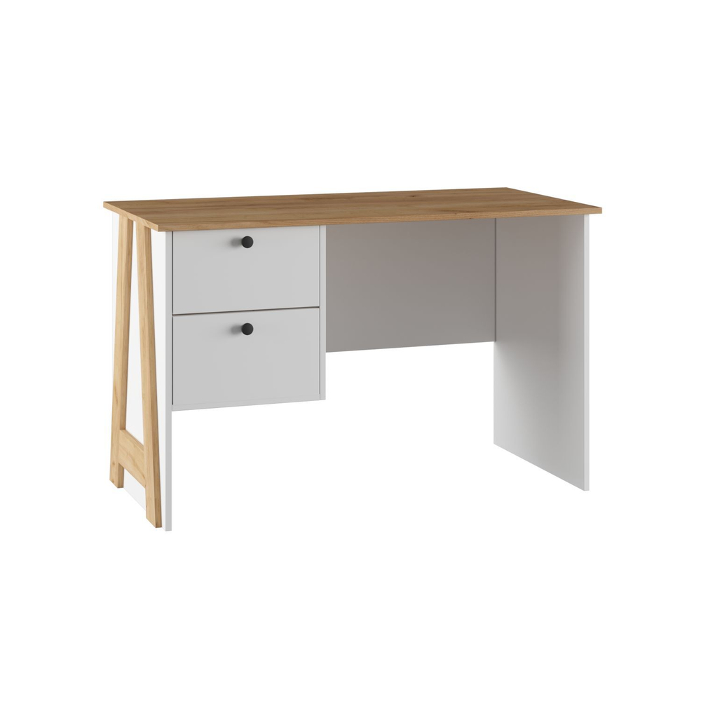 Стол письменный с ящиками Дуб крафт золото/Белый 120,5х60,5х75 см