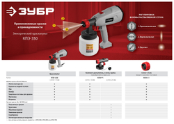 Краскопульт электрический ЗУБР КПЭ-350 HVLP