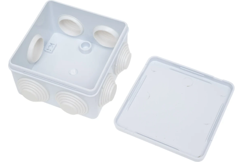 Разветвительная коробка STEKKER EBX30-01-65, 7 мембранных вводов, IP65, светло-серая 39553