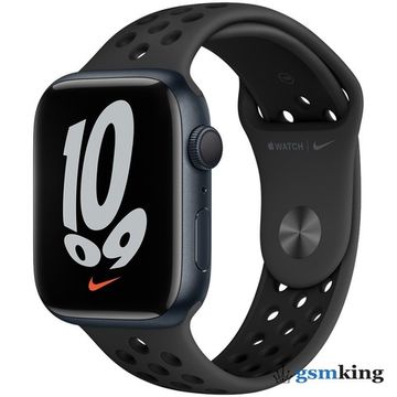 Apple Watch Nike Series 7 GPS 45mm Midnight Aluminum Case with Nike Sport Band Anthracite/Black MKNC3LL/A