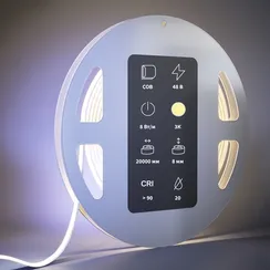 Светодиодная лента Ультра 48В COB 8Вт/м 3000K 20м IP 20 201219 Led Strip 201219