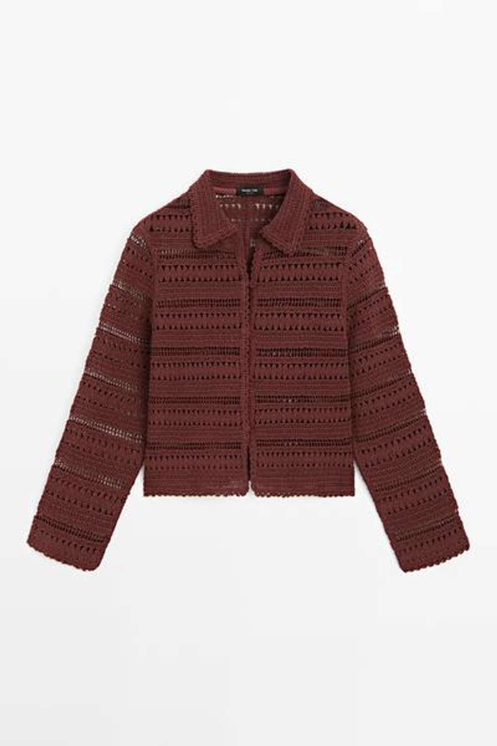 Massimo Dutti Короткая куртка из хлопка кроше, черепичный
