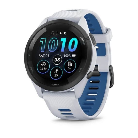 Умные часы Garmin Forerunner 265 белые с бело-синим ремешком