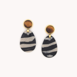 Серьги Nature Bijoux, Zebra, с тигровым глазом и смолистым песком в смоле, NB24.2-12CP79722 (черный)