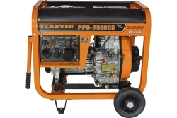 Генератор дизельный CARVER PPG-7000DE дизель LT-186FA ( 6.8 кВА, топливный бак 12,5 л, эл старт АКБ, колеса, медь ) бензогенератор электрогенератор резервное питание автономного энергоснабжения