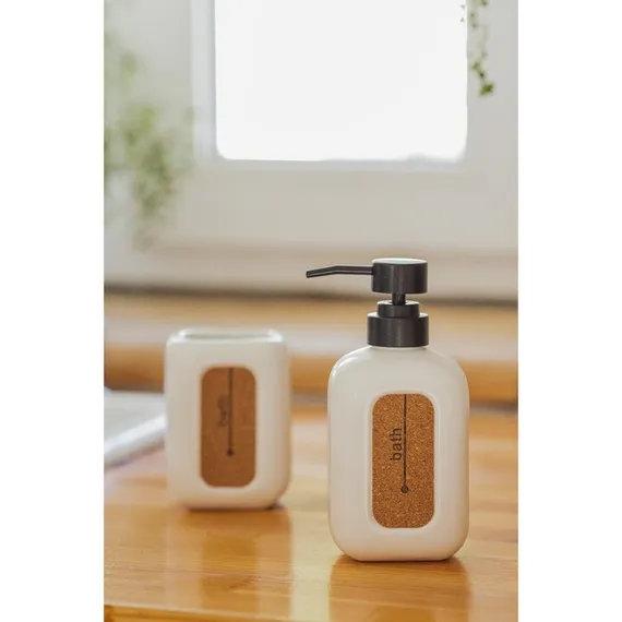 Набор аксессуаров для ванной комнаты Доляна «Лофт», 2 предмета (дозатор для мыла, стакан)