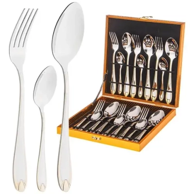 НАБОР СТОЛОВЫХ ПРИБОРОВ AGNESS НА 6 ПЕРСОН 18 ПР.В ДЕРЕВЯННОМ КЕЙСЕ 942-014 Lefard