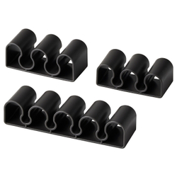 IKEA KALKSTUFF  (ИКЕА КАЛКСТУФФ)  -  Держатель кабеля, 3 шт, темно-серый