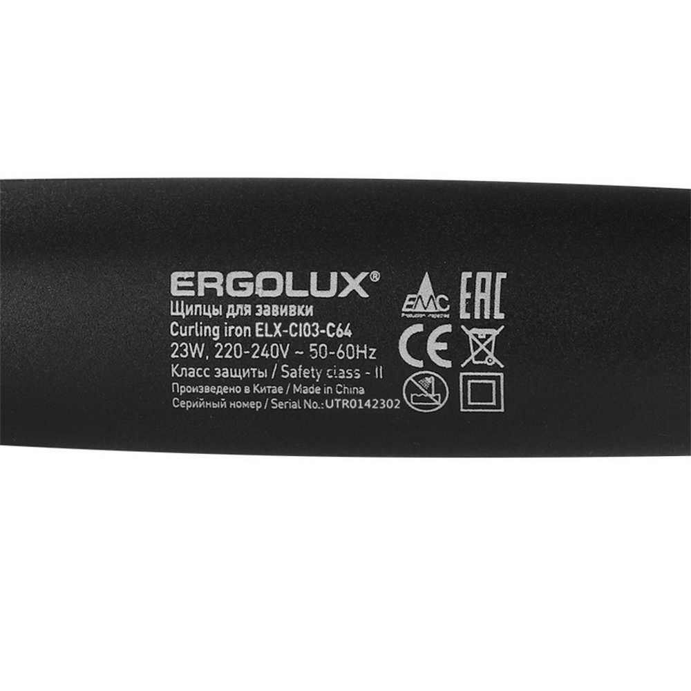Щипцы для завивки волос Ergolux ELX-CI03-C64 черный/золото
