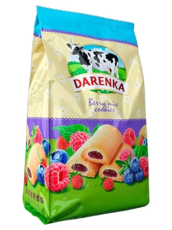 Печенье с фруктовым джемом со вкусом Малины и Черники 250 г