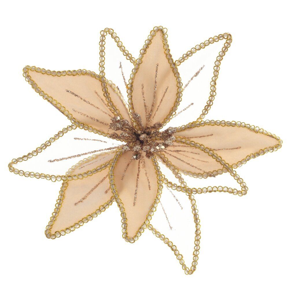 GAEM Цветок исскуственный "Пуансеттия" (на клипсе), L23 W23 H12 см