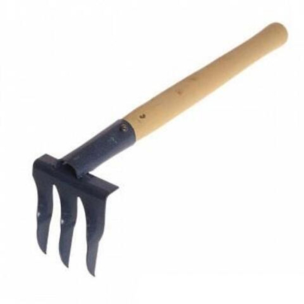 Грабли 3-х зубные витые, эмаль с черенком