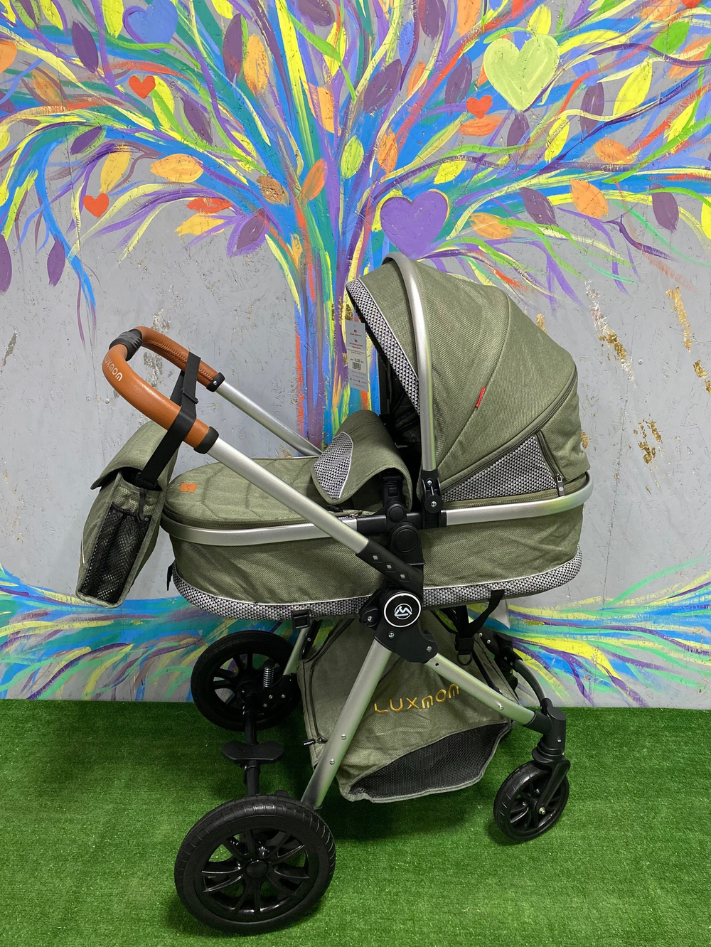 Коляска-трансформер 2в1 V9 Зеленый (оливковый) текстиль