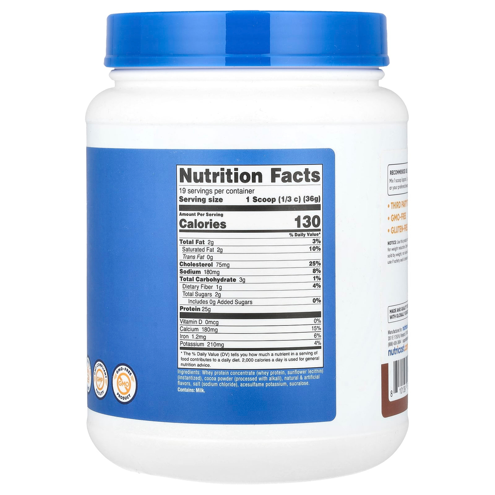 Nutricost, Концентрат сывороточного протеина, молочный шоколад, 680 г (1,5 фунта)