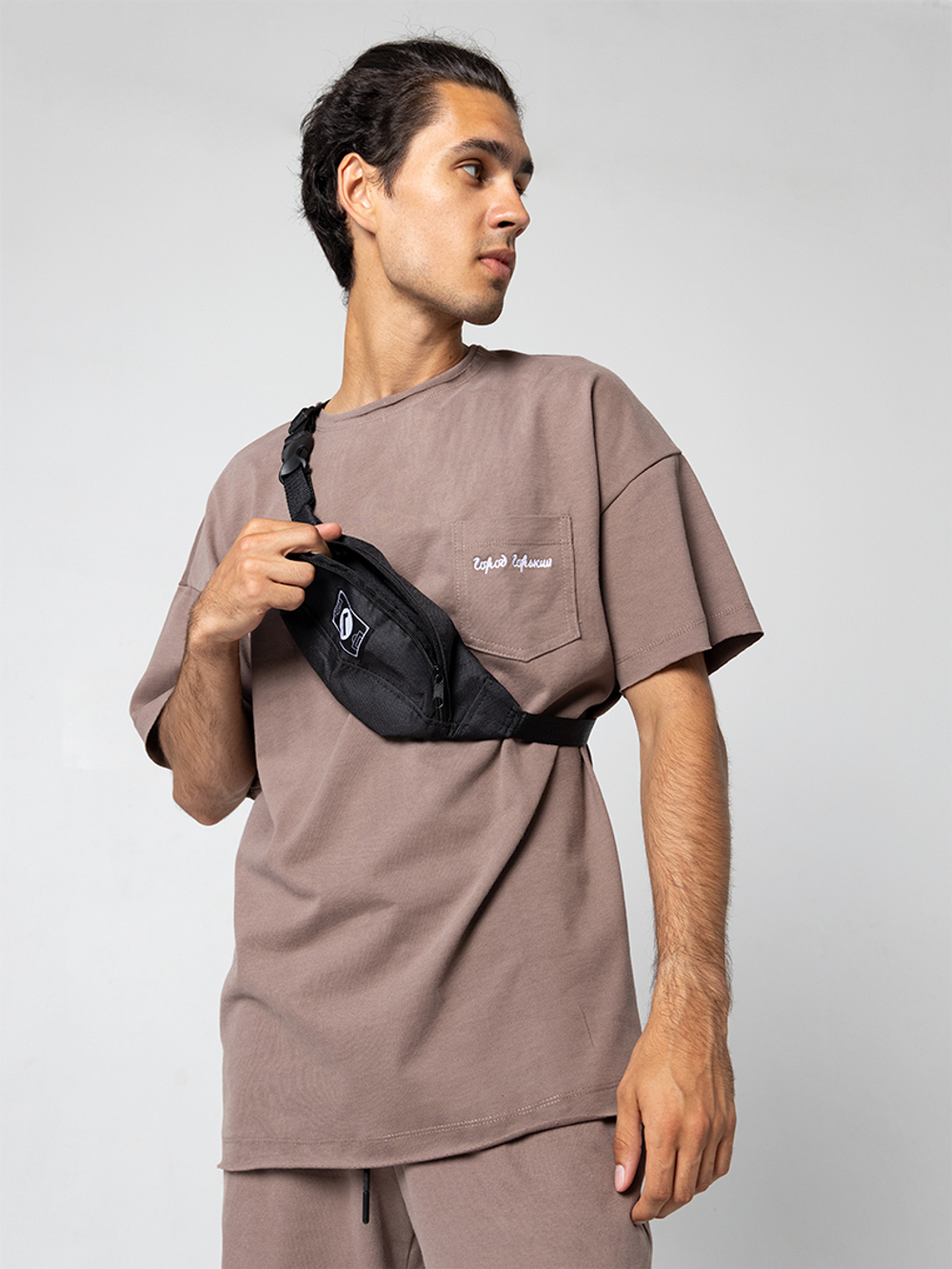 Поясная сумка с шевроном-липучкой квадратная