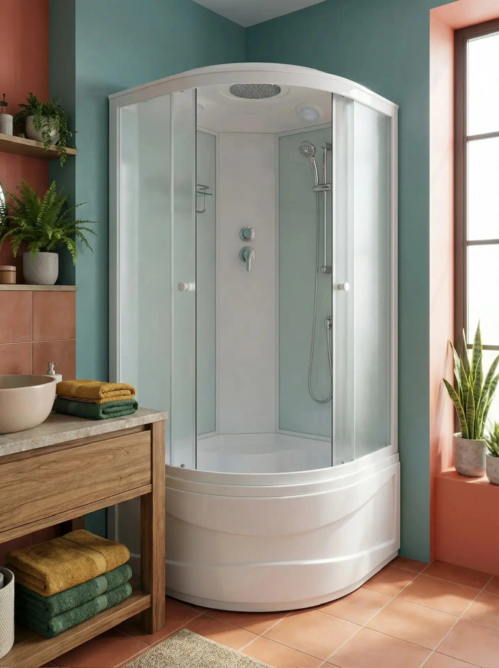 Кабина душевая AquAvipi 100х100х217 в/п белая