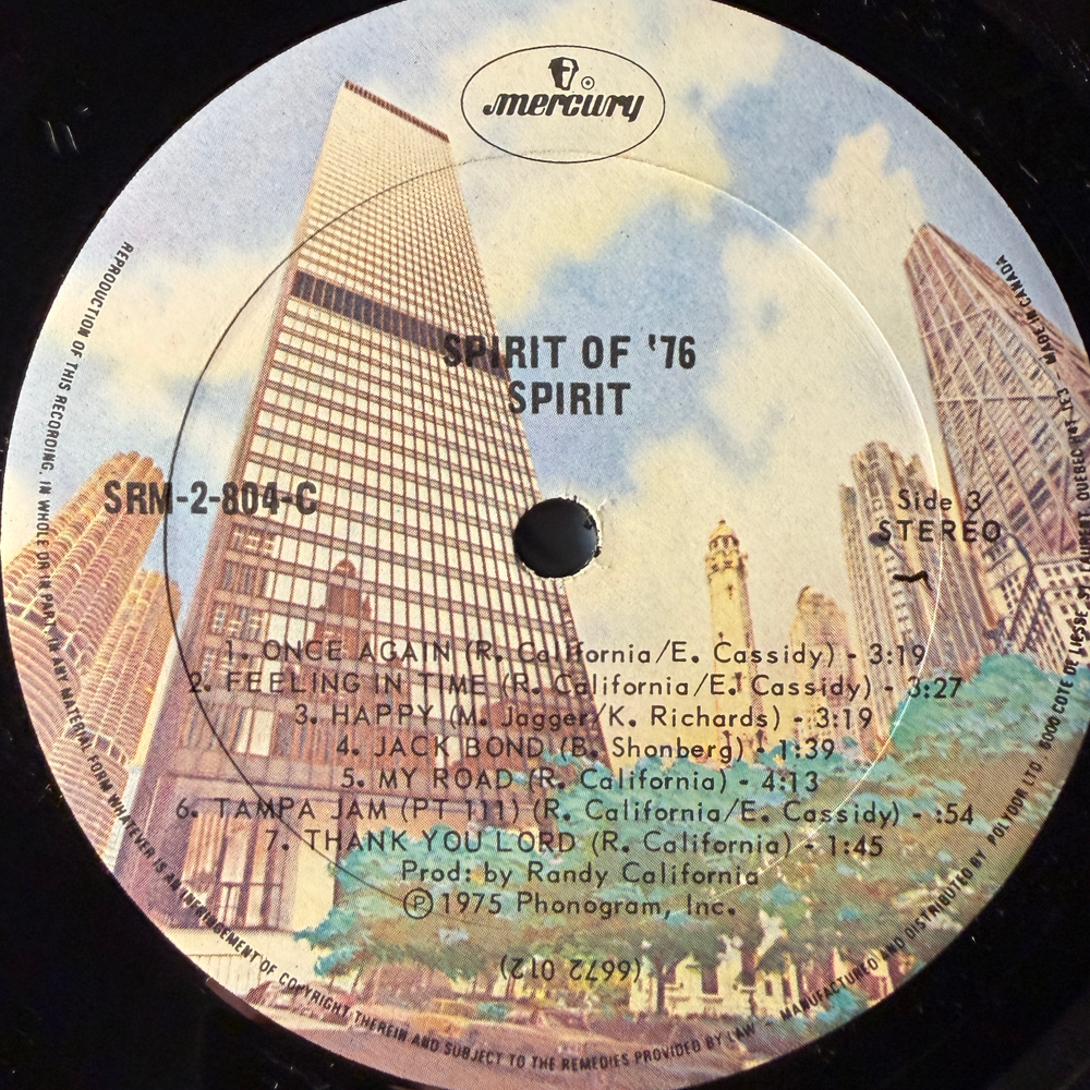 Spirit ‎– Spirit Of '76 2LP (Канада 1975г.)