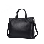 Hush Puppies Vegetable Tanned Top Grain Cow Leather Handbag Briefcase Large Men"s Black