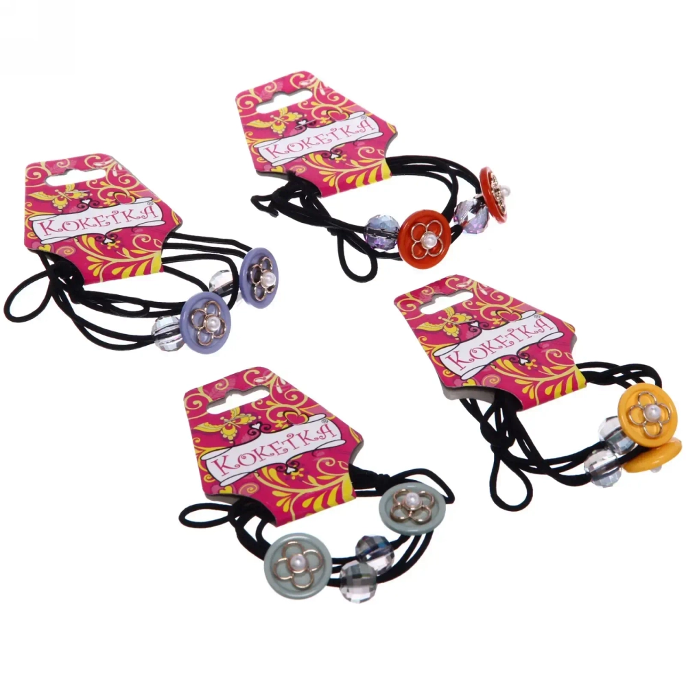 Резинки для волос 2шт «Кокетка - Stylish collection Жемчужинка», микс 6 цветов, d-5см