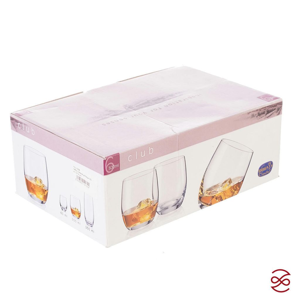 Набор стаканов для воды Bohemia Прозрачные узоры 300мл (6 шт)