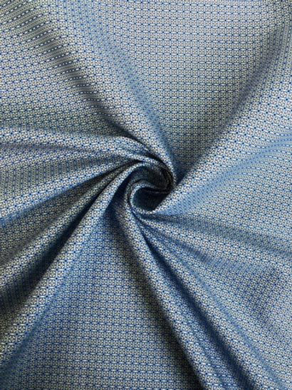 Коттон рубашечный, принт клетка-узор серый/голубой, хлопок