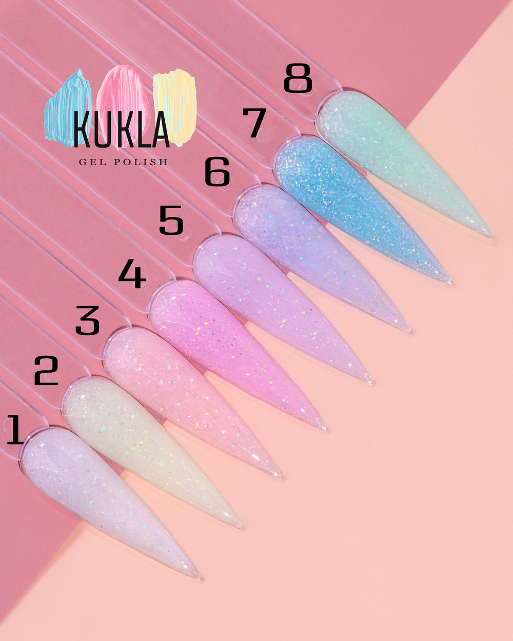 Kukla Гель GLAM с хлопьями Юки №03, 15 мл