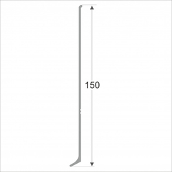 Алюминиевый плинтус ПЛ-150 серебро матовое 3000 мм