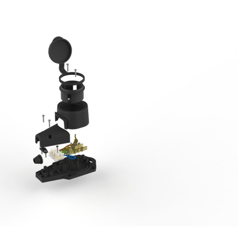 Колодка ЭРА KX-1e-B-IP44 каучуковая с заземлением 1 розетка 16A IP44 черная | Электротовары