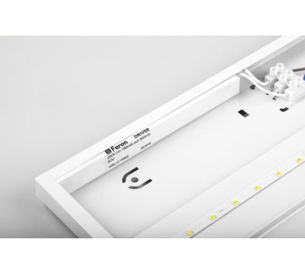 Светильник LED-панель ДВО 36Вт 595х595х19мм 4000K 2900Лм опал IP40 AL2115 Feron 21078