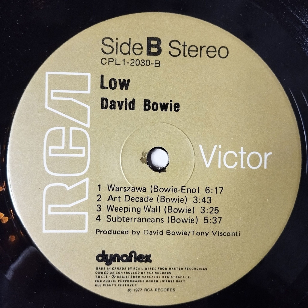 Винтажная виниловая пластинка LP David Bowie Low (Canada 1977)