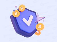 3D иллюстрация щита Bitcoin в PNG формате