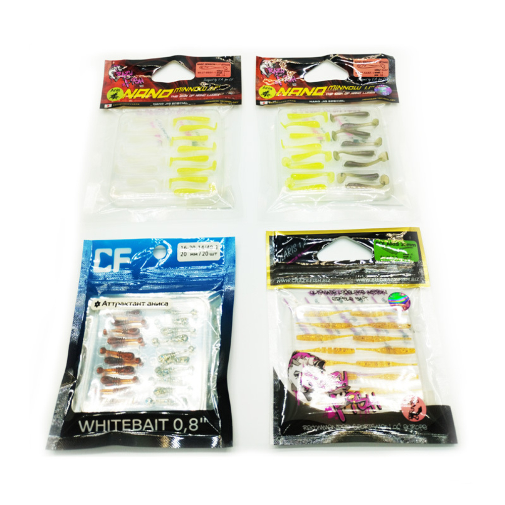 Набор приманок CF #2 - вайт-бейт + поларис + нано минноу (68 шт, 4 упаковки)
