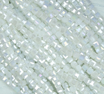 БВН009ДС3 Хрустальные бусины квадратные, цвет: белый AB непрозрачный, 3 мм, кол-во: 63-65 шт.